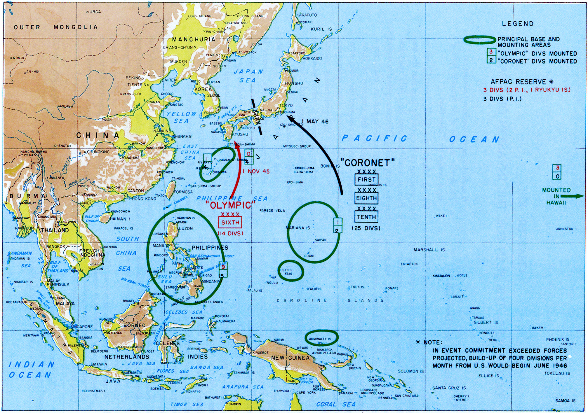 Map of east Asia and Pacific Ocean Map of east Asia and Pacific Ocean
